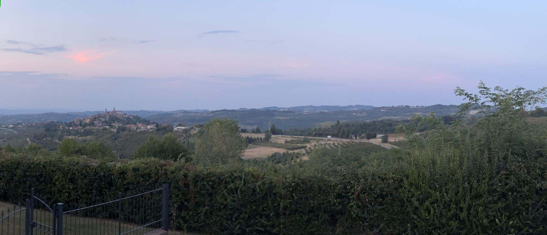 Panoramic view of the Langhe hills and vineyards